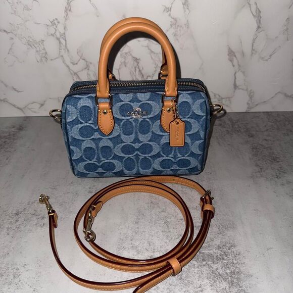 Coach Handbags - Coach Denim Mini Rowan Crossbody Bag